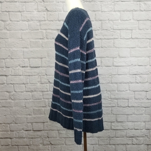 Susina blue multicolor pastel striped scoop neck sweater women's size XL NWT - Picture 4 of 8